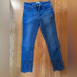 Loft Jeans with Eyelet Trim